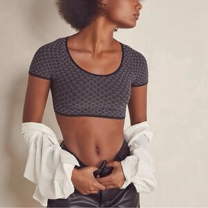 Medium FP Movement Black and White Patterned Crop Top